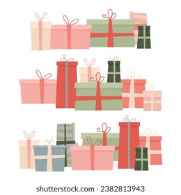 Set of holiday gift boxes