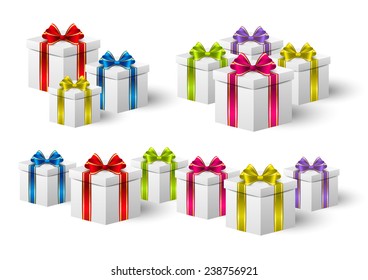 Set of holiday gift boxes