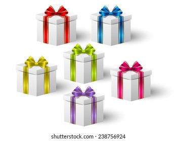 Set of holiday gift boxes