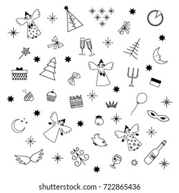 Set of holiday icons made in vector. Isolated on the background and easy to use for decoration design.