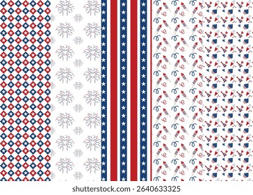 Set of holiday patterns, for independence day