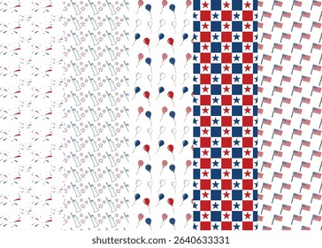Set of holiday patterns, for independence day