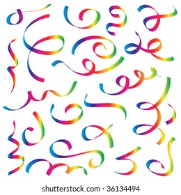 set of holiday ribbon. Vector.