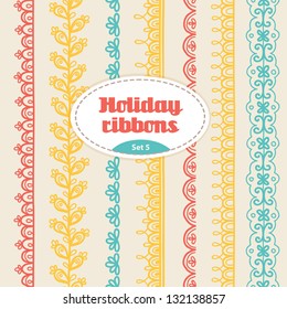 Set of holiday ribbons