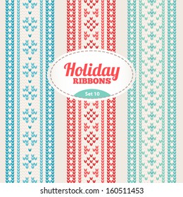 Set of holiday ribbons