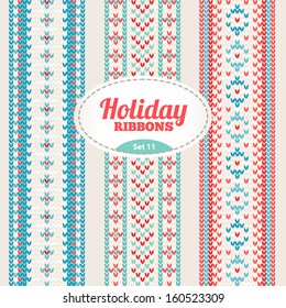 Set of holiday ribbons