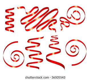 Set of holiday ribbons. Vector illustration