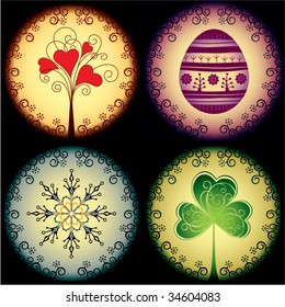 Set of holiday symbols