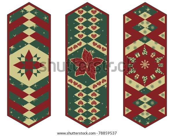 Set Holiday Table Mats Stock Vector Royalty Free 78859537