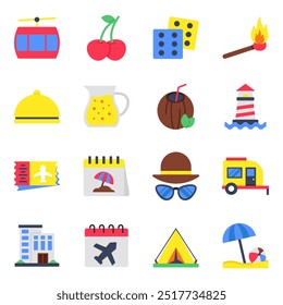 Set of Holidays Flat Icons

