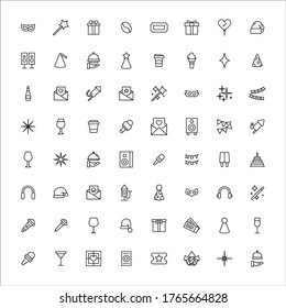 Set of holidays related vector line icons. Premium linear symbols pack. Vector illustration isolated on a white background. Web symbols for web sites and mobile app. Trendy design. 