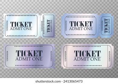 set of hologram tickets in vector