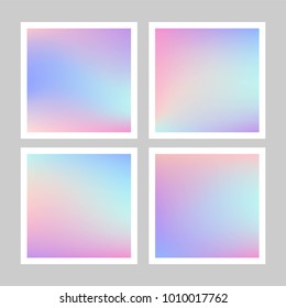 Set of holographic backgrounds. Vector illustration. Can be used for brochures, banners, postcards or other.