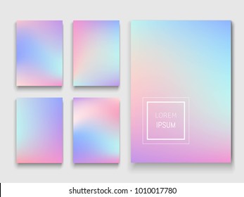 Set of holographic backgrounds. Vector illustration. Can be used for brochures, banners, postcards or other.