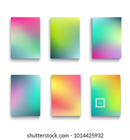 Set of holographic backgrounds. Vector illustration. Can be used for brochures, banners, postcards or other.