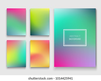 Set of holographic backgrounds. Vector illustration. Can be used for brochures, banners, postcards or other.