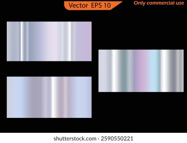 Set of holographic foil texture background. Realistic holographic, gradient mesh. High resolution.
