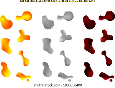 Set Of Holographic Gradient Abstract Liquid Fluid Shapes EPS 10 Vector