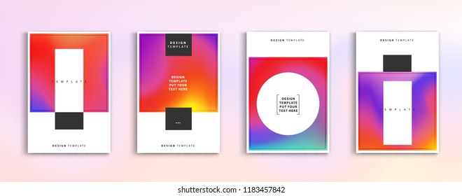 Set holographic or modern gradients in abstract style backgrounds templates for Cover, Flyer, Brochure, Poster, Business. vector design.