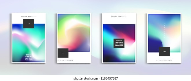 Set holographic or modern gradients in abstract style backgrounds templates for Cover, Flyer, Brochure, Poster, Business. vector design.