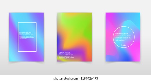 Set of Holographic Trendy Backgrounds. Can be used for Cover, Book, Print, Fashion.