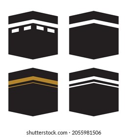 Set of holy Kaba vector icons. Kaaba Islamic icon
