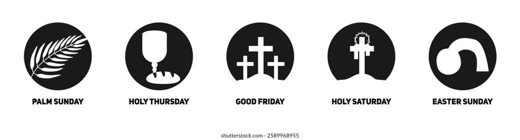 Set of Holy Week icons. Vector