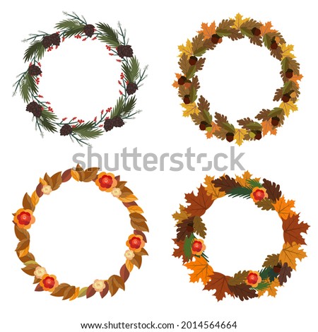 Set of holydays and greeting banners. Vector illustrations with flowers, leaves branches and t text. Good for greeting cards, baners and adds.