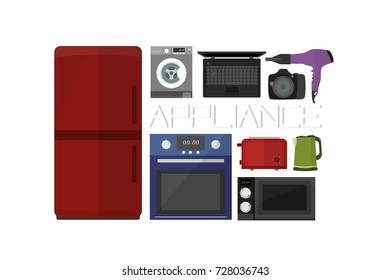 set of home appliances