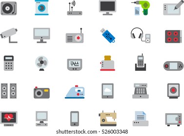 Output Devices Icon Set Vector Stock Vector (Royalty Free) 1285103905 ...