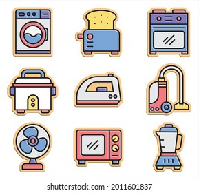 set home appliances icons vector. Vector illustration.