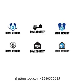 Set of Home cctv vector logo template. House Secure Camera CCTV Logo Template Design Vector, Emblem, Concept Design, Creative Symbol, Icon