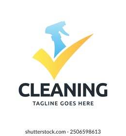 Conjunto de Vector de diseño de logotipo de servicios de limpieza del hogar. Diseño de logotipo de spray limpio.