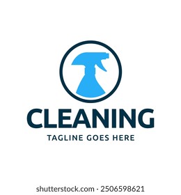 Set von Home Cleaning Services Logo Design Vektor. Logo-Design mit sauberem Spray.