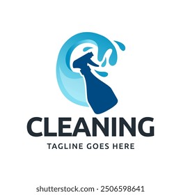 Set of Home Cleaning Services Logo Design Vector. Clean spray logo design.