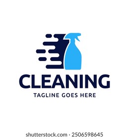 Set von Home Cleaning Services Logo Design Vektor. Logo-Design mit sauberem Spray.