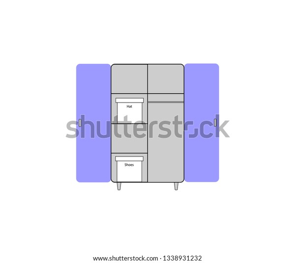 Set Home Dressing Room Wardrobes Wardrobe Stock Vector Royalty