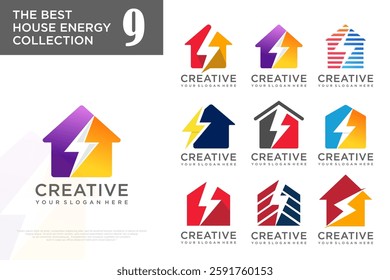 set of Home Energy Logo design. power Icon Symbol . vector Illustration
