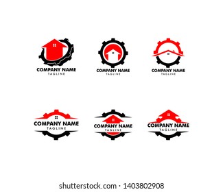 Set of Home Gear Logo Design Template Inspiration