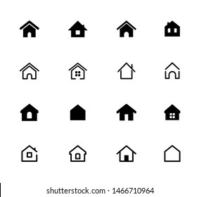 Set Home icon. House simple icon