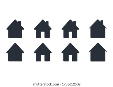 Icono de inicio. Vector de ilustración de símbolo de casa que se va a utilizar en aplicaciones web. Pictograma plano en casa aislado. Quédate en casa. Icono de línea que representa la casa para sitio web o aplicaciones digitales. 