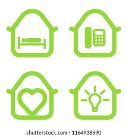 set of home icon, isolated