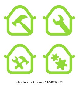 set  of home icon, isolated