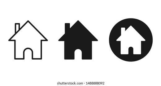 Set of home icon isolated on white background