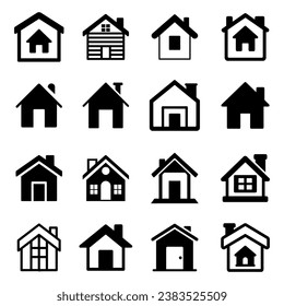 Set of home icon. Pictogram vector design.