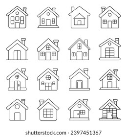 Set von Home-Symbol. Piktogramm Vektordesign.