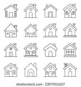 Set of home icon. Pictogram vector design.