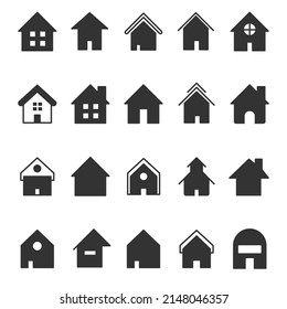 Set Home Icon Thin Outline Shape Stock Vector (Royalty Free) 2148046357 ...
