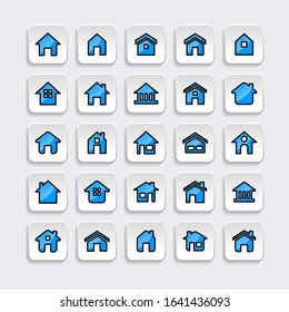 Set of Home icon with trendy filled line style icon for web, logo, app, UI design. isolated on white background. vector illustration eps 10