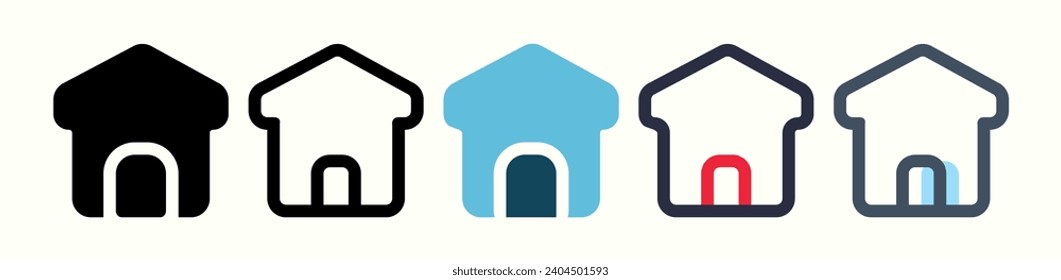 icono de inicio. con varios estilos. home, house,menu.vector home para su diseño en fondo blanco.